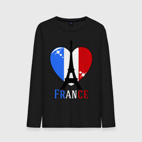Мужской лонгслив хлопок с принтом Люблю Францию в Кировске, 100% хлопок |  | france | i love france | париж | франция | эйвелева башня | я люблю францию