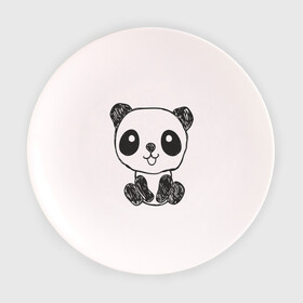 Тарелка 3D с принтом Панда рисунок в Кировске, фарфор | диаметр - 210 мм
диаметр для нанесения принта - 120 мм | панда