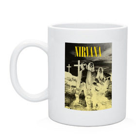 Кружка с принтом Nirvana Poster в Кировске, керамика | объем — 330 мл, диаметр — 80 мм. Принт наносится на бока кружки, можно сделать два разных изображения | kurt kobain | nirvana | курт кобейн | музыкальные группы | нирвана | рок группы