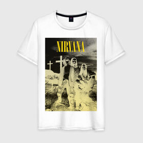 Мужская футболка хлопок с принтом Nirvana Poster в Кировске, 100% хлопок | прямой крой, круглый вырез горловины, длина до линии бедер, слегка спущенное плечо. | kurt kobain | nirvana | курт кобейн | музыкальные группы | нирвана | рок группы