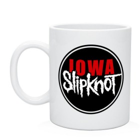 Кружка с принтом Slipknot iowa logo в Кировске, керамика | объем — 330 мл, диаметр — 80 мм. Принт наносится на бока кружки, можно сделать два разных изображения | Тематика изображения на принте: metall | punk | rock | slipknot | метал | металл | нью метал | панк | панк рок | рок | слипкнот