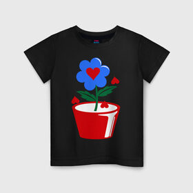 Детская футболка хлопок с принтом Цветочек любви в Кировске, 100% хлопок | круглый вырез горловины, полуприлегающий силуэт, длина до линии бедер | для семьи | комплект семейный | ребенок | семейные | цветочек любви
