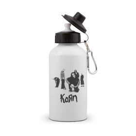 Бутылка спортивная с принтом Korn 5 в Кировске, металл | емкость — 500 мл, в комплекте две пластиковые крышки и карабин для крепления | corn | корн | метал | металика | панк рок | рок