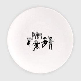 Тарелка с принтом The Beatles time в Кировске, фарфор | диаметр - 210 мм
диаметр для нанесения принта - 120 мм | beatles | битлз | битлс | время битлов