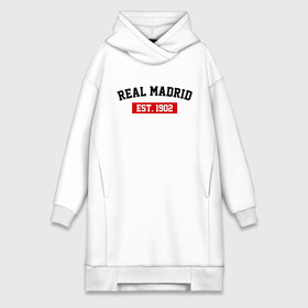 Платье-худи хлопок с принтом FC Real Madrid Est. 1902 в Кировске,  |  | fc real madrid | fc real madrid est 1902 | real madrid | реал мадрид | фк реал мадрид