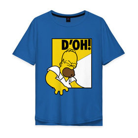 Мужская футболка хлопок Oversize с принтом Гомер (DOH!) в Кировске, 100% хлопок | свободный крой, круглый ворот, “спинка” длиннее передней части | гомер