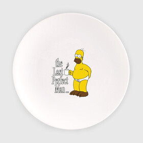 Тарелка с принтом Homer (The Last Perfect Man...) в Кировске, фарфор | диаметр - 210 мм
диаметр для нанесения принта - 120 мм | гомер