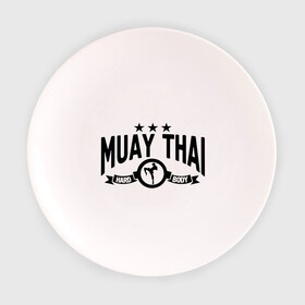 Тарелка с принтом Muay thai boxing (Тайский бокс) в Кировске, фарфор | диаметр - 210 мм
диаметр для нанесения принта - 120 мм | Тематика изображения на принте: муай тай