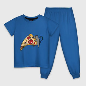 Детская пижама хлопок с принтом Кусочек пиццы парная в Кировске, 100% хлопок |  брюки и футболка прямого кроя, без карманов, на брюках мягкая резинка на поясе и по низу штанин
 | pizza | влюбленным | для влюбленных | для двоих | для пар | мышонок | пара | парные | пицца