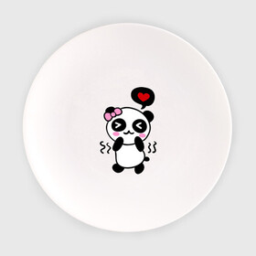 Тарелка с принтом Panda girl в Кировске, фарфор | диаметр - 210 мм
диаметр для нанесения принта - 120 мм | панда
