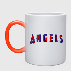 Кружка хамелеон с принтом Angels of Anaheim лого в Кировске, керамика | меняет цвет при нагревании, емкость 330 мл | 