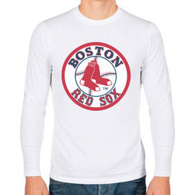 Мужской лонгслив хлопок с принтом Boston Red Sox в Кировске, 100% хлопок |  | baseball | boston red sox | бейсбол | бостон | красные носки | ред сокс | спорт
