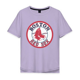 Мужская футболка хлопок Oversize с принтом Boston Red Sox в Кировске, 100% хлопок | свободный крой, круглый ворот, “спинка” длиннее передней части | baseball | boston red sox | бейсбол | бостон | красные носки | ред сокс | спорт