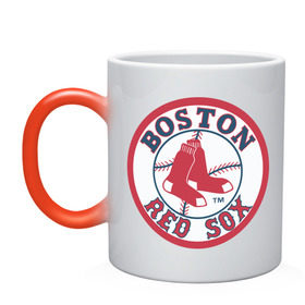 Кружка хамелеон с принтом Boston Red Sox в Кировске, керамика | меняет цвет при нагревании, емкость 330 мл | baseball | boston red sox | бейсбол | бостон | красные носки | ред сокс | спорт