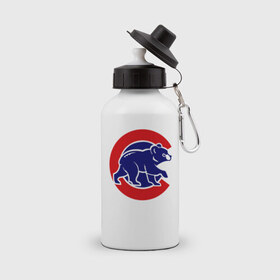 Бутылка спортивная с принтом Chicago Cubs logo в Кировске, металл | емкость — 500 мл, в комплекте две пластиковые крышки и карабин для крепления | baseball | chicago cubs bear | бейсбол | спорт | чикаго