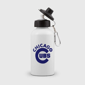 Бутылка спортивная с принтом Chicago Cubs logotype в Кировске, металл | емкость — 500 мл, в комплекте две пластиковые крышки и карабин для крепления | baseball | chicago cubs bear | бейсбол | спорт | чикаго