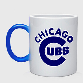 Кружка хамелеон с принтом Chicago Cubs logotype в Кировске, керамика | меняет цвет при нагревании, емкость 330 мл | Тематика изображения на принте: baseball | chicago cubs bear | бейсбол | спорт | чикаго