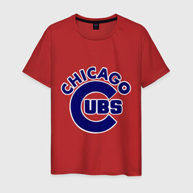 Мужская футболка хлопок с принтом Chicago Cubs logotype в Кировске, 100% хлопок | прямой крой, круглый вырез горловины, длина до линии бедер, слегка спущенное плечо. | baseball | chicago cubs bear | бейсбол | спорт | чикаго