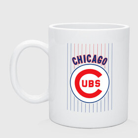 Кружка с принтом Chicago Cubs лого в Кировске, керамика | объем — 330 мл, диаметр — 80 мм. Принт наносится на бока кружки, можно сделать два разных изображения | Тематика изображения на принте: baseball | chicago cubs bear | бейсбол | спорт | чикаго