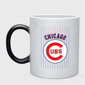 Кружка хамелеон с принтом Chicago Cubs лого в Кировске, керамика | меняет цвет при нагревании, емкость 330 мл | Тематика изображения на принте: baseball | chicago cubs bear | бейсбол | спорт | чикаго