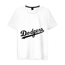 Мужская футболка хлопок с принтом Dodgers в Кировске, 100% хлопок | прямой крой, круглый вырез горловины, длина до линии бедер, слегка спущенное плечо. | baseball | dodgers | los angeles dodgers | бейсбол | доджерс | лос анджелес доджерс | спорт