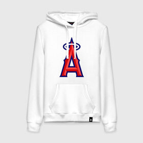 Женская толстовка хлопок с принтом Los Angeles Angels of Anaheim logo в Кировске, френч-терри, мягкий теплый начес внутри (100% хлопок) | карман-кенгуру, эластичные манжеты и нижняя кромка, капюшон с подкладом и шнурком | Тематика изображения на принте: baseball | los angeles angels of anaheim | бейсбол | спорт