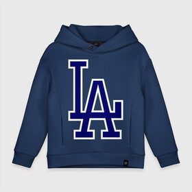 Детское худи Oversize хлопок с принтом Los Angeles Dodgers logo в Кировске, френч-терри — 70% хлопок, 30% полиэстер. Мягкий теплый начес внутри —100% хлопок | боковые карманы, эластичные манжеты и нижняя кромка, капюшон на магнитной кнопке | baseball | la | los angeles dodgers | бейсбол | лос анджелес доджерс | спорт