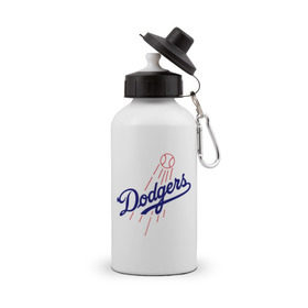Бутылка спортивная с принтом Los Angeles Dodgers logotype в Кировске, металл | емкость — 500 мл, в комплекте две пластиковые крышки и карабин для крепления | baseball | los angeles dodgers | бейсбол | лос анджелес доджерс | спорт