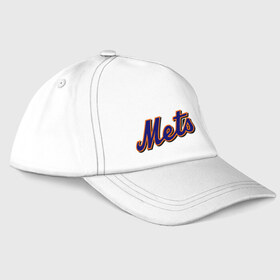 Бейсболка с принтом Mets в Кировске, 100% хлопок | классический козырек, металлическая застежка-регулятор размера | baseball | mets | new york mets | бейсбол | нью йорк метс | спорт