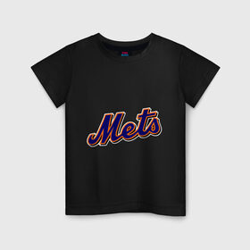 Детская футболка хлопок с принтом Mets в Кировске, 100% хлопок | круглый вырез горловины, полуприлегающий силуэт, длина до линии бедер | Тематика изображения на принте: baseball | mets | new york mets | бейсбол | нью йорк метс | спорт