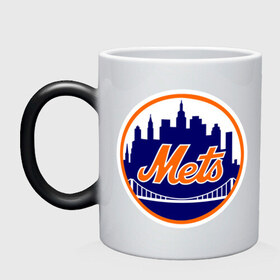 Кружка хамелеон с принтом New York Mets в Кировске, керамика | меняет цвет при нагревании, емкость 330 мл | baseball | mets | new york mets | бейсбол | нью йорк метс | спорт