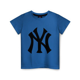 Детская футболка хлопок с принтом New York Yankees в Кировске, 100% хлопок | круглый вырез горловины, полуприлегающий силуэт, длина до линии бедер | Тематика изображения на принте: baseball | new york yankees | бейсбол | нью йорк янкиз | спорт | янки