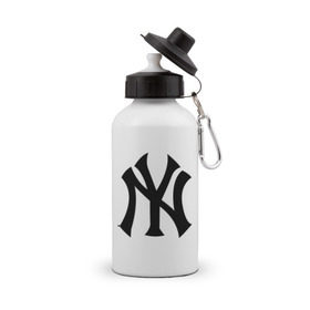 Бутылка спортивная с принтом New York Yankees в Кировске, металл | емкость — 500 мл, в комплекте две пластиковые крышки и карабин для крепления | Тематика изображения на принте: baseball | new york yankees | бейсбол | нью йорк янкиз | спорт | янки