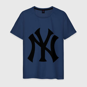 Мужская футболка хлопок с принтом New York Yankees в Кировске, 100% хлопок | прямой крой, круглый вырез горловины, длина до линии бедер, слегка спущенное плечо. | baseball | new york yankees | бейсбол | нью йорк янкиз | спорт | янки