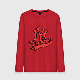 Мужской лонгслив хлопок с принтом New York Yankees logo в Кировске, 100% хлопок |  | baseball | new york yankees | бейсбол | нью йорк янкиз | спорт | янки