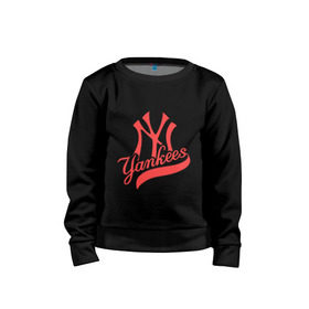 Детский свитшот хлопок с принтом New York Yankees logo в Кировске, 100% хлопок | круглый вырез горловины, эластичные манжеты, пояс и воротник | Тематика изображения на принте: baseball | new york yankees | бейсбол | нью йорк янкиз | спорт | янки