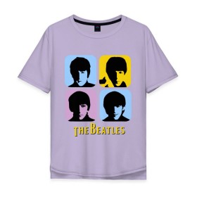 Мужская футболка хлопок Oversize с принтом The Beatles pop art в Кировске, 100% хлопок | свободный крой, круглый ворот, “спинка” длиннее передней части | beatles | the beatles | the beatles pop art | бителс