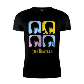 Мужская футболка премиум с принтом The Beatles pop art в Кировске, 92% хлопок, 8% лайкра | приталенный силуэт, круглый вырез ворота, длина до линии бедра, короткий рукав | beatles | the beatles | the beatles pop art | бителс
