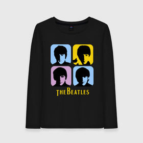 Женский лонгслив хлопок с принтом The Beatles pop art в Кировске, 100% хлопок |  | beatles | the beatles | the beatles pop art | бителс