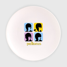 Тарелка 3D с принтом The Beatles pop art в Кировске, фарфор | диаметр - 210 мм
диаметр для нанесения принта - 120 мм | beatles | the beatles | the beatles pop art | бителс