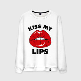 Мужской свитшот хлопок с принтом Kiss my Lips в Кировске, 100% хлопок |  | kiss | lips | swag | губы | поцелуй | сваг | свог | свэг