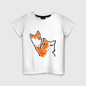 Детская футболка хлопок с принтом Рокерский котейка в Кировске, 100% хлопок | круглый вырез горловины, полуприлегающий силуэт, длина до линии бедер | котейка | рокерский котейка