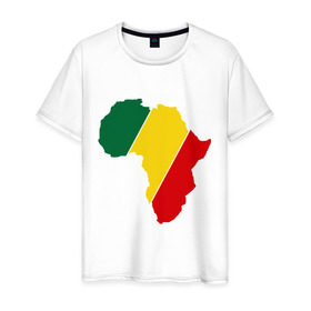 Мужская футболка хлопок с принтом Мама Африка в Кировске, 100% хлопок | прямой крой, круглый вырез горловины, длина до линии бедер, слегка спущенное плечо. | bob marley | reggae | раста | растаманские | растафари