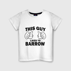 Детская футболка хлопок с принтом Этот парень любит Курган в Кировске, 100% хлопок | круглый вырез горловины, полуприлегающий силуэт, длина до линии бедер | barrow | курган | регионы | регионы россии | этой парень любит