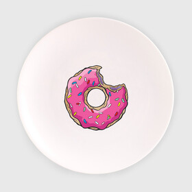 Тарелка с принтом Пончик Гомера в Кировске, фарфор | диаметр - 210 мм
диаметр для нанесения принта - 120 мм | для влюбленных | для двоих | для пар | парные | пончики