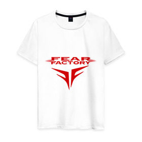 Мужская футболка хлопок с принтом Fear Factory logo в Кировске, 100% хлопок | прямой крой, круглый вырез горловины, длина до линии бедер, слегка спущенное плечо. | fear factory
