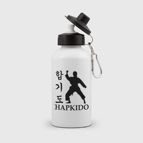 Бутылка спортивная с принтом Hapkido в Кировске, металл | емкость — 500 мл, в комплекте две пластиковые крышки и карабин для крепления | 