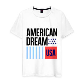 Мужская футболка хлопок с принтом American Dream в Кировске, 100% хлопок | прямой крой, круглый вырез горловины, длина до линии бедер, слегка спущенное плечо. | swag | swag style | usa | америка | американская мечта | одежда сваг | сваг | сваг стиль | свег | свог | свэг | штаты