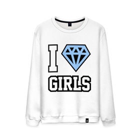 Мужской свитшот хлопок с принтом I Love Diamond Girls в Кировске, 100% хлопок |  | swag | swag style | одежда сваг | сваг | сваг стиль | свег | свог | свэг