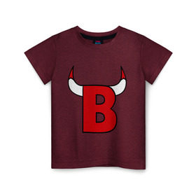 Детская футболка хлопок с принтом B-Bulls в Кировске, 100% хлопок | круглый вырез горловины, полуприлегающий силуэт, длина до линии бедер | chicago bulls | swag | swag style | быки | одежда сваг | сваг | сваг стиль | свег | свог | свэг | чикаго буллз